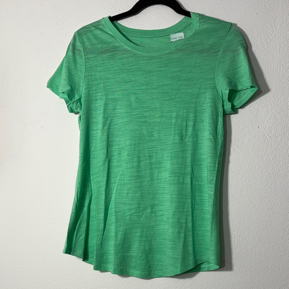 BLUE SOL Vibrant Green Short Sleeve Women's Tee SIZE S